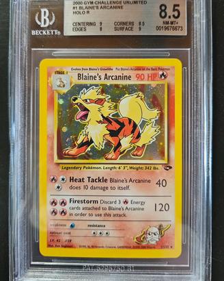 Blaine's Arcanine Holo Gym Challenge #1 BGS 8.5