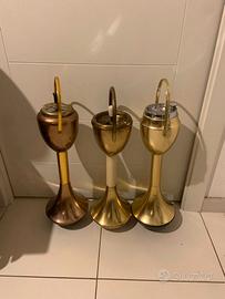 2 dondolini Posacenere da terra in ottone '60