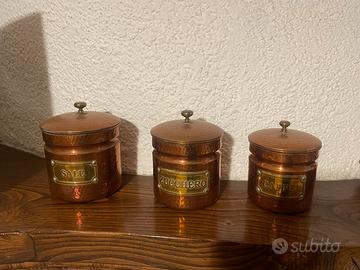 Barattoli in rame 3 pezzi