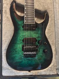 ESP E-Il Horizon FR-7 Black Turquoise Burst