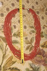 Collana donna torchon corallo rosso di Sardegna