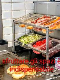 stazione portacondimenti da banco 2 livelli 