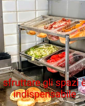 stazione portacondimenti da banco 2 livelli 