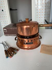 Set Fondue Bourguignonne Balzano in rame e legno