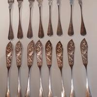 Krupp Milano servizio pesce placcato argento 