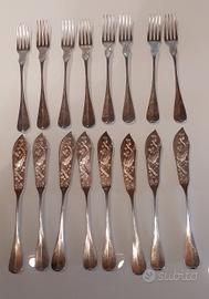 Krupp Milano servizio pesce placcato argento 