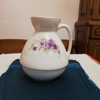 Brocca in ceramica Ginori decorazioni floreali