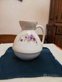 Brocca in ceramica Ginori decorazioni floreali