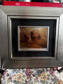 Quadro pannello argento 800 sbalzo a mano