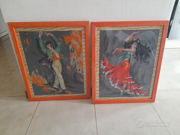 2 Quadri Mezzo punto 55x45 Nuovi