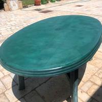 TAVOLO E 8 SEDIE IN PLASTICA VERDE PER IL MARE