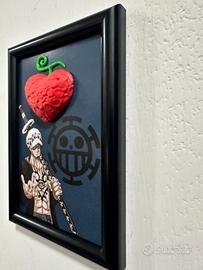 QUADRO CON CORNICE DI TRAFALGAR LAW L'OPE OPE NO M