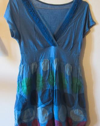 Vestito estivo blu e pois