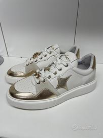 Sneaker in vera pelle Lejade n 40 bianco e oro