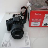 Fotocamera Canon 100D + caricatore + porta fotocam