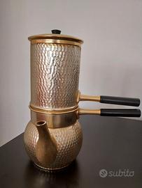 Caffettiera Napoletana alluminio martellato color 