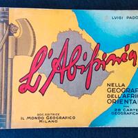 7 cartoline+ libretto L'abissinia cartine geografi