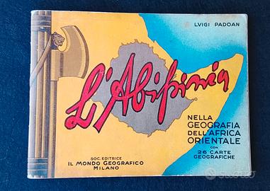 7 cartoline+ libretto L'abissinia cartine geografi