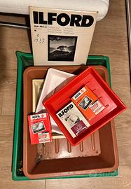 Bacinelle camera oscura e carta fotografica