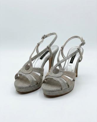 Sandali ALBANO Elegantissimi Argento Glitter TG 36