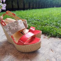 Sandali con Zeppa Corallo 