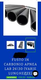 Fusto cilindrico in carbonio 26/30