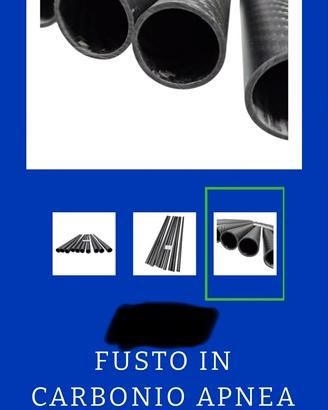 Fusto cilindrico in carbonio 26/30