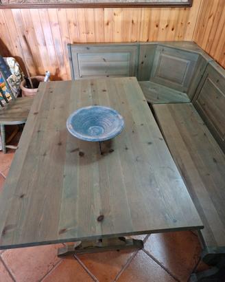 tavolo di legno Cassapanca e sedie
