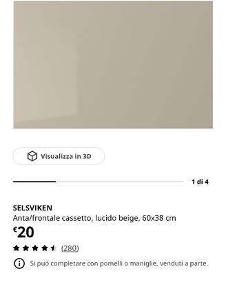 4pz. Anta ikea SELSVIKEN beige 60x38cm