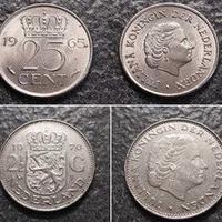 25 Cent - 2½ Gulden - 5 Cent 1965-1970-1993 Olanda
