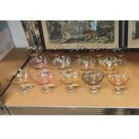 14 Bicchieri Gelato Vintage Arlecchino