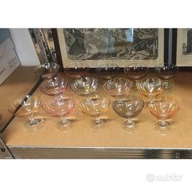 14 Bicchieri Gelato Vintage Arlecchino