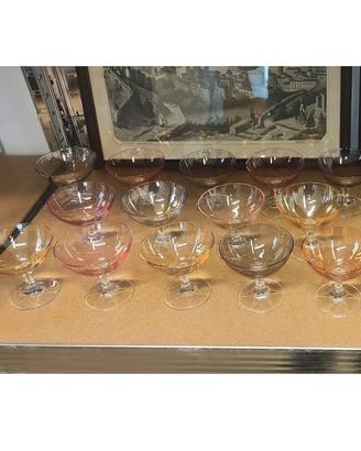 14 Bicchieri Gelato Vintage Arlecchino