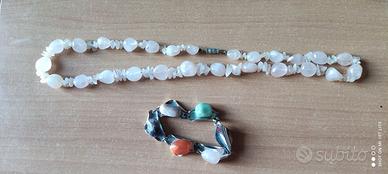 Collana e bracciale da donna con pietre 