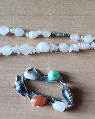 Collana e bracciale da donna con pietre 