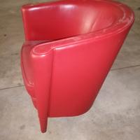 3 Potrone pelle rosso