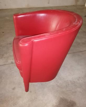 3 Potrone pelle rosso