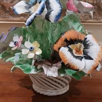 Cesto fiori in porcellana