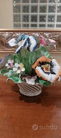 Cesto fiori in porcellana