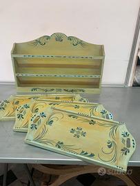 Set vassoi dipinti a mano