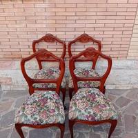 Sedie 4 pezzi in stile Luigi Filippo con schienale