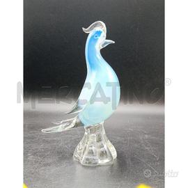 STATUETTA IN VETRO DI MURANO UCCELLINO BLU