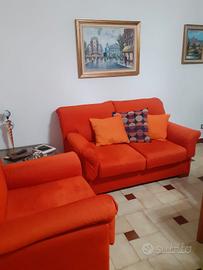 Divano letto 2 posti e poltrona letto