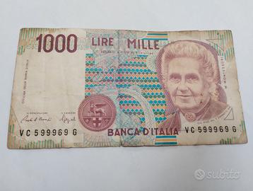 Banconota Mille lire Montessori