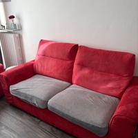 Divano rosso tre posti poltrone e sofà