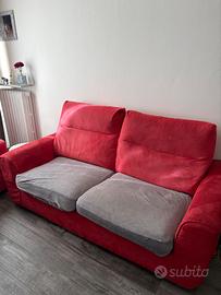 Divano rosso tre posti poltrone e sofà