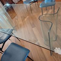 Tavolo in cristallo rettangolare 180x90