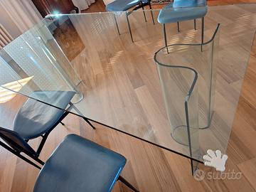 Tavolo in cristallo rettangolare 180x90