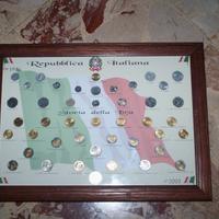 Quadro monete "Storia della lira" rep. Italiana