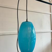 Lampadario a sospensione in vetro azzurro